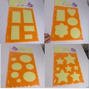 FISKARS “Shape Template” (4) Rectangles, Shapes #2, Stars, Ovals